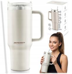 Berdsen Vákuumos termosz szívószállal 1180 ml Berdsen krémszínű (378804)