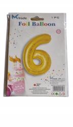 Go Party Arany lufi szám 6 81 cm születésnap party levegő hélium