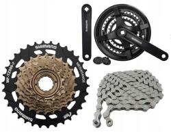 Shimano Komplett Shimano 7 soros TZ500 meghajtás szett lánccal és hajtókarokkal (33401)