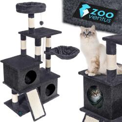 ZooVentus Macska kaparófa oszlop 115cm fa 5 szint fülke fekhely játékok (VN035)