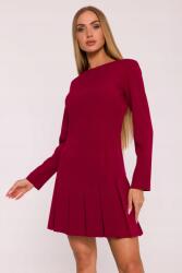 MOE Elegáns Női Ruha Mini Kontyokkal Bordó 40 L (M872 BORDO L)