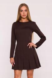 MOE Elegáns Női Ruha Mini Kontyokkal Barna 36 S (M872 BRĄZ S)