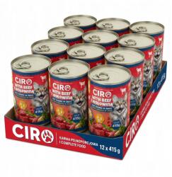 Ciro Nedves macskaeledel Húsdarabok Szószban 12x415G 75% Marhahúsból