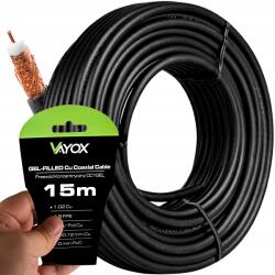 Vayox Koaxiális Antennakábel Zselés Fekete Cu Föld Réz Vayox 15m (KABEL ANTENOWY MIEDZIANY ŻELOWANY CZARNY)