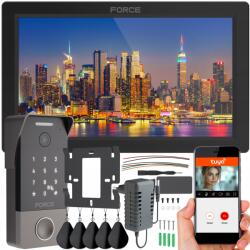 Force Videó Kaputelefon Force Zen Pro 7" Fekete Full Hd Tuya WiFi Kulcstartó Olvasó (MT-7"B-T-2W +GS-1080p-RK-2W)