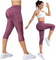 SNM Női 3/4-ES Leggings Halászlé Kerékpáros Rövidnadrág Lábszármelegítő Sportos Rózsaszín Magas Derék S (P350 RÓZ S)