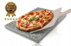  Pizzakő Natúr gránit szürke Pizza Grilllapáttal 35x35 (20)