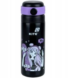 Kite Termosz szájfeltéttel és bögrével gyerekeknek 500 ml szűrővel fekete Anime Kite (K26-1222-2)