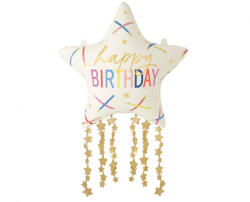 GoDan Happy Birthday Star fólia lufi 85 cm (MLG436362)