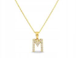 Lovrin Női arany nyaklánc 585 M betű gyémántokkal kirakva 0, 8ct r45 (65550549)