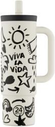 24Bottles 24 Bottles - 800ml Straw Cup Bögre Szívószállal - Viva la Vida (24B2281)
