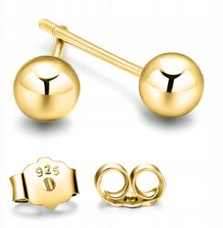 Larezo Gyönyörű Fülbevaló 925 Golyók Arany Golyók 3mm 4mm 5mm Aranyozott Stiftek 14K (K1TD9537)