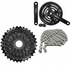 Shimano Komplett Shimano meghajtó szett 3X8 HG200 kazetta Lánc 42T hajtókar (36505+47081+46109+85128x2)