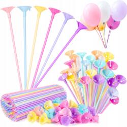 brokatove Lufi pálcika hosszú kosárral Pasztell 40 cm 100db születésnapra