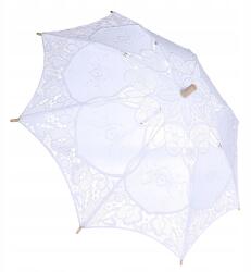  Fehér Csipkés Nászutas Esernyő Vintage Stílusban Esküvői Dekoráció Fényképezéshez 60CM (JYA02385-02)