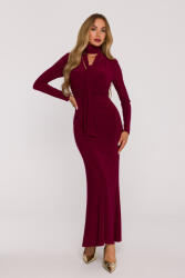 MOE Elegáns Női Maxi Ruha Sárga Bordu 42 XL (M891 BORDO XL)