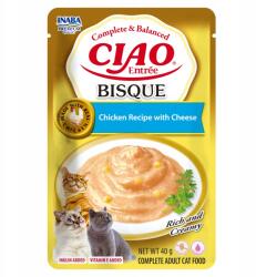 Inaba Foods Cat Ciao Bisque Csirke Sajttal 40g Nedves Macskaeledel
