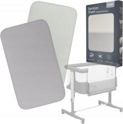 Lionelo Gumis lepedő szett 2 db-os Lionelo Aurora kiságyhoz 80x42cm (LO-BAMBOO SHEET OFF WHITE GREY 80x42)