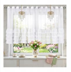  Függöny Fehér Fodros Rövid Átvezetők Elegáns Nappali Konyha 400x130 (507)