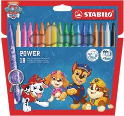 STABILO Filctoll készlet, vastag, 2 mm, STABILO Power , Mancs őrjárat, 18 különböző szín (280/18-05) - molnarpapir