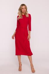 Stylove Elegáns Ruha Formali Koktélruka Fodrókkal, Piros 42 XL (S425 CZERWONY XL)