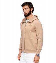 Ombre Férfi kapucnis pulóver sima kötött anyagból bézs OM-SZBC-0196 XL (OM-SZBC-0196)