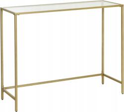 Songmics Konzol arany üveg fém asztallap Glamour 100 cm (LGT26G)