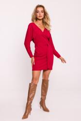 MOE Elegáns Női Ruha Mini Bordázott Pánttal Piros 44/46 2/3XL