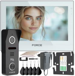 Force Video Kaputelefon Force Prima Go Rfid 7" Fehér Full Hd Olvasó Kulcstartó Kapu (MT-7"W-4W +GS-1080p-R-4W)