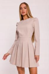 MOE Elegáns Női Ruha Farmer Kontyokkal Bézs 42 XL (M884 BEŻ XL)