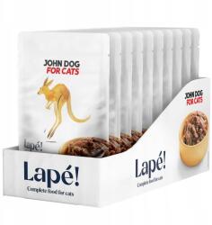 John Dog for Cats Lapé 10x100g Monoproteines Nedves Macskaeledel Kenguruval