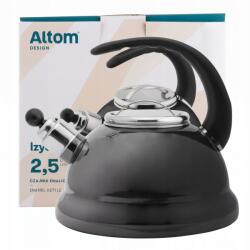 Altom Design Zománcozott vízforraló síppal Altom Design grafit izidor 2, 5 l (0205001126)
