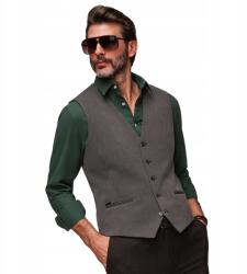 Ombre Elegáns klasszikus halszálka mintás férfi mellény Slim Fit grafit V1 V65 XL (V65)