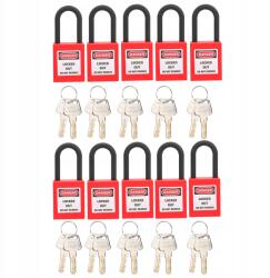  10 Db Loto Lockout Munkavédelmi Lakat 38MM Piros (FHUBS3951)