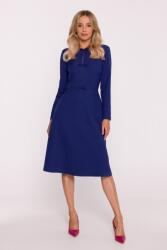 Stylove Ruha Elegáns Női Trapéz MIDI Masnikkal Kék 38 M (S413 NIEBIESKI M)