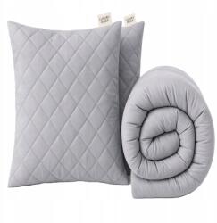 Strefa Spania Egész éves paplan szett szürke 140x200 2x párna 70x80 antiallergén (ZEST-SZA-140X200+2X70X80 l)