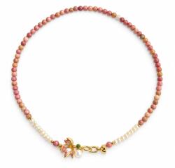 Borealy Colier cu pietre naturale roz E i perle naturale , Pink Magnolia (FL151)