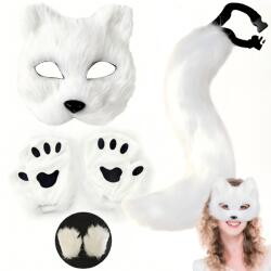  Róka Jelmez Farkas Macska Farok Maszk Furry Therian Állatok Őszi Bál 3AZ1BEN (AutoEssentialsPL przebranie karnawałowe-2)