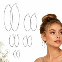  5 Pár Sebészeti Acél Fülbevaló Szett, Hipoallergén