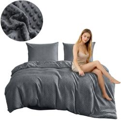Cotton world Ágyneműhuzat 160x200 Plüss Polár Minky Maci Pöttyös 3D Meleg Szürke (SHE-3515-160-3)