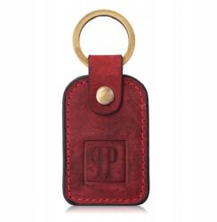 Paolo Peruzzi Kulcstartó bőr piros vintage téglalap alakú Paolo Peruzzi (T-86)