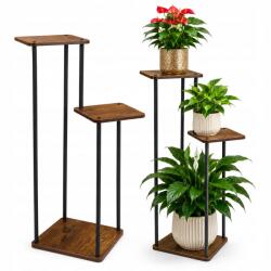 Gardlov Virágágyás Álló Fém Loft Virágtartó Állvány Növények Polcok Virágtartók Mdf 3X (Kwietnik stojący 78cm - 3 półek Gardlov)
