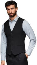 Ombre Elegáns klasszikus halszálka mintás férfi mellény Slim Fit fekete V65, L (V65)