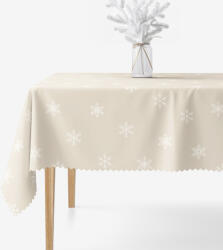 Goldea față de masă de crăciun impermeabilă - fulgi de zăpadă pe latte 120 x 160 cm Fata de masa