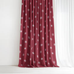 Goldea draperie de crăciun luca - fulgi de zăpadă pe roșu 220x150 cm