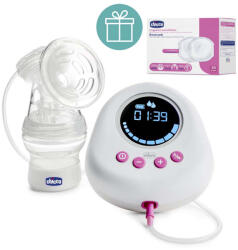Chicco Pompă de extras lapte matern electrică Single roz + CHICCO Inserții pentru sutien 30 piese