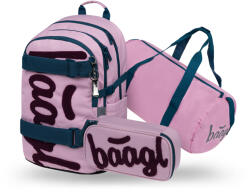 Baagl Set 3 Skate Rose: rucsac, penar, geantă de sport GRS