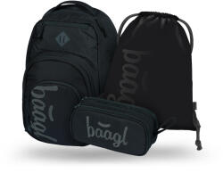 Baagl Set 3 Coolmate Black: rucsac, penar, săculeț
