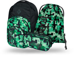 Baagl Set 3 Coolmate Green: rucsac, penar, săculeț