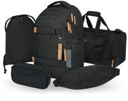 Baagl Set 5 Skate Max Darkness: rucsac, penar, săculeț, geantă de sport, borsetă